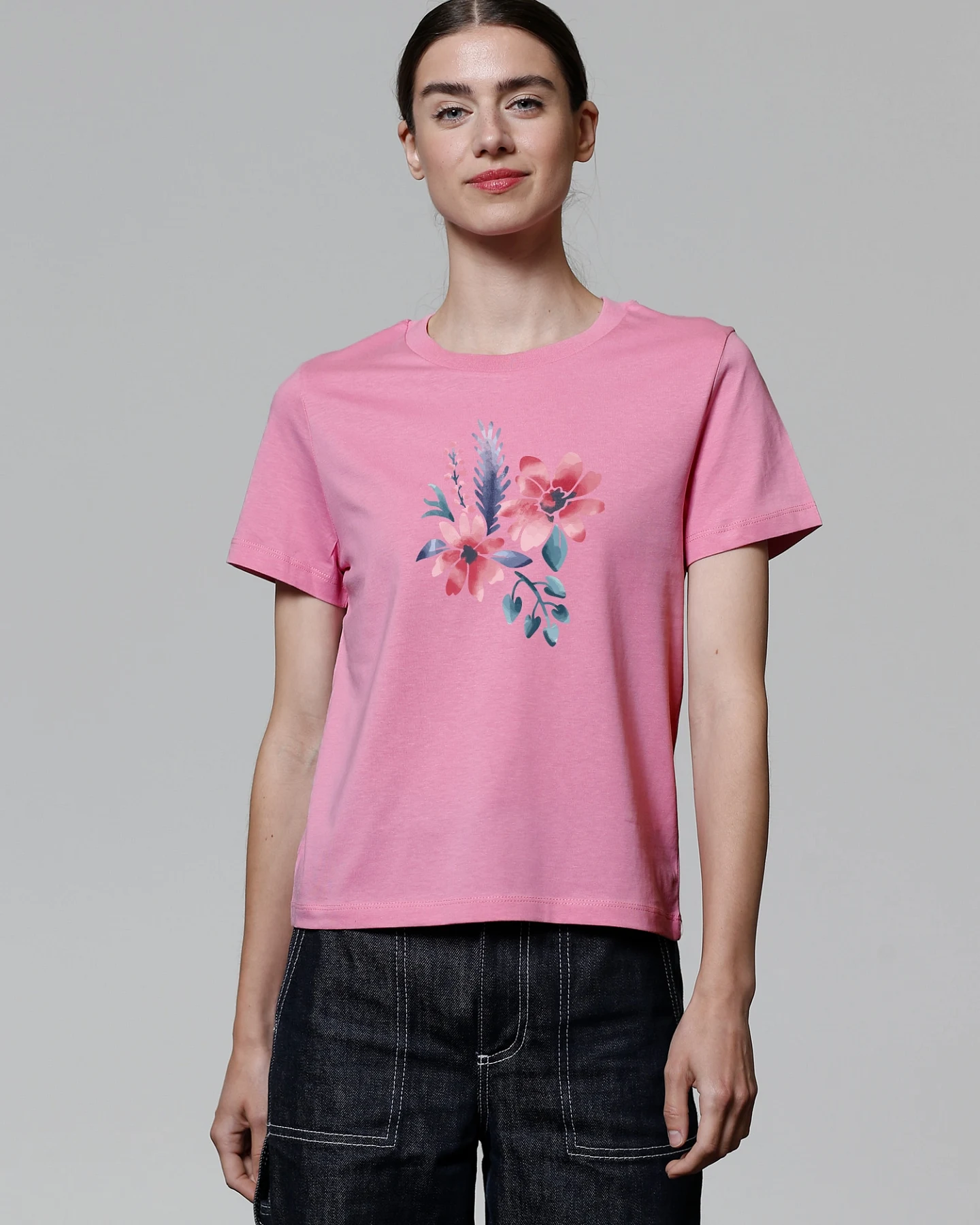 Watapparel Shirt Blume in Wasserfarbe 02 – Ansicht 2