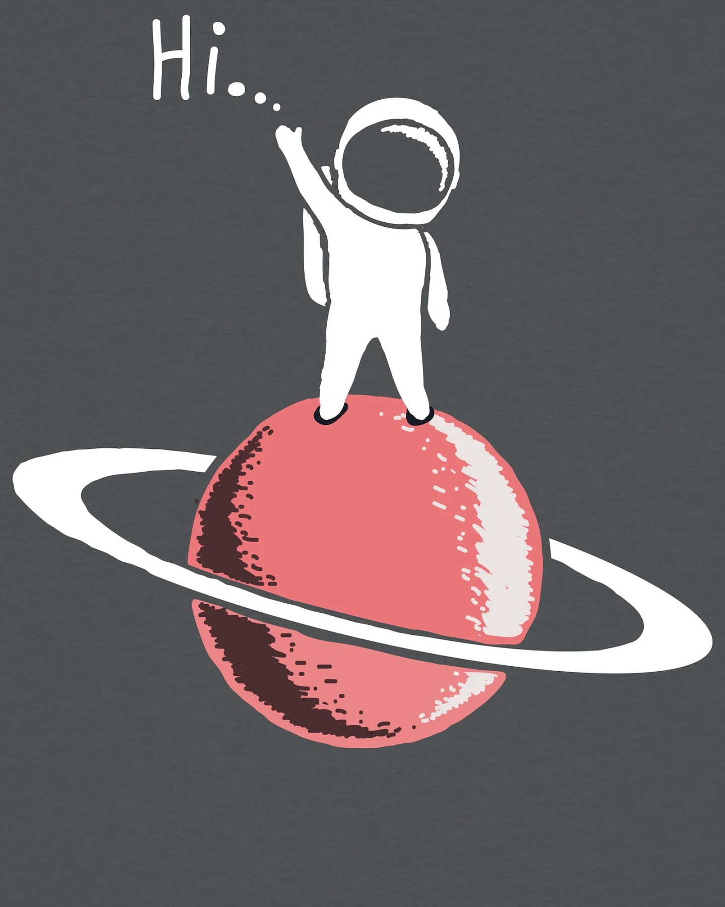 Watapparel T-Shirt Astronaut says Hi – Ansicht 3
