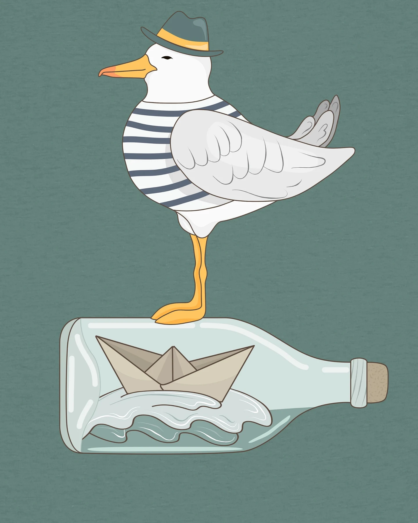 Watapparel T-Shirt Möwe mit Hut – Ansicht 3