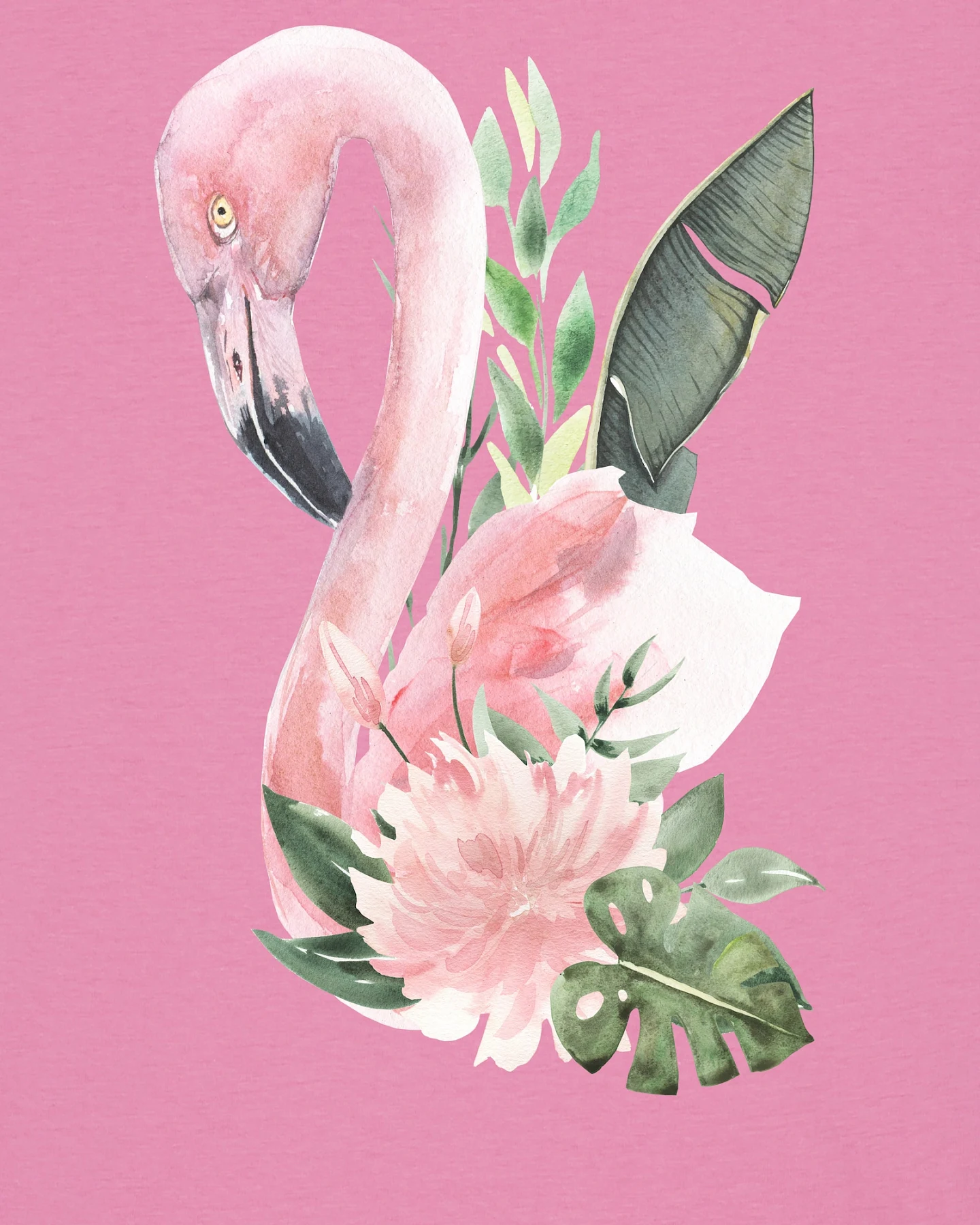 Watapparel Shirt Flamingo mit Blumen – Ansicht 3