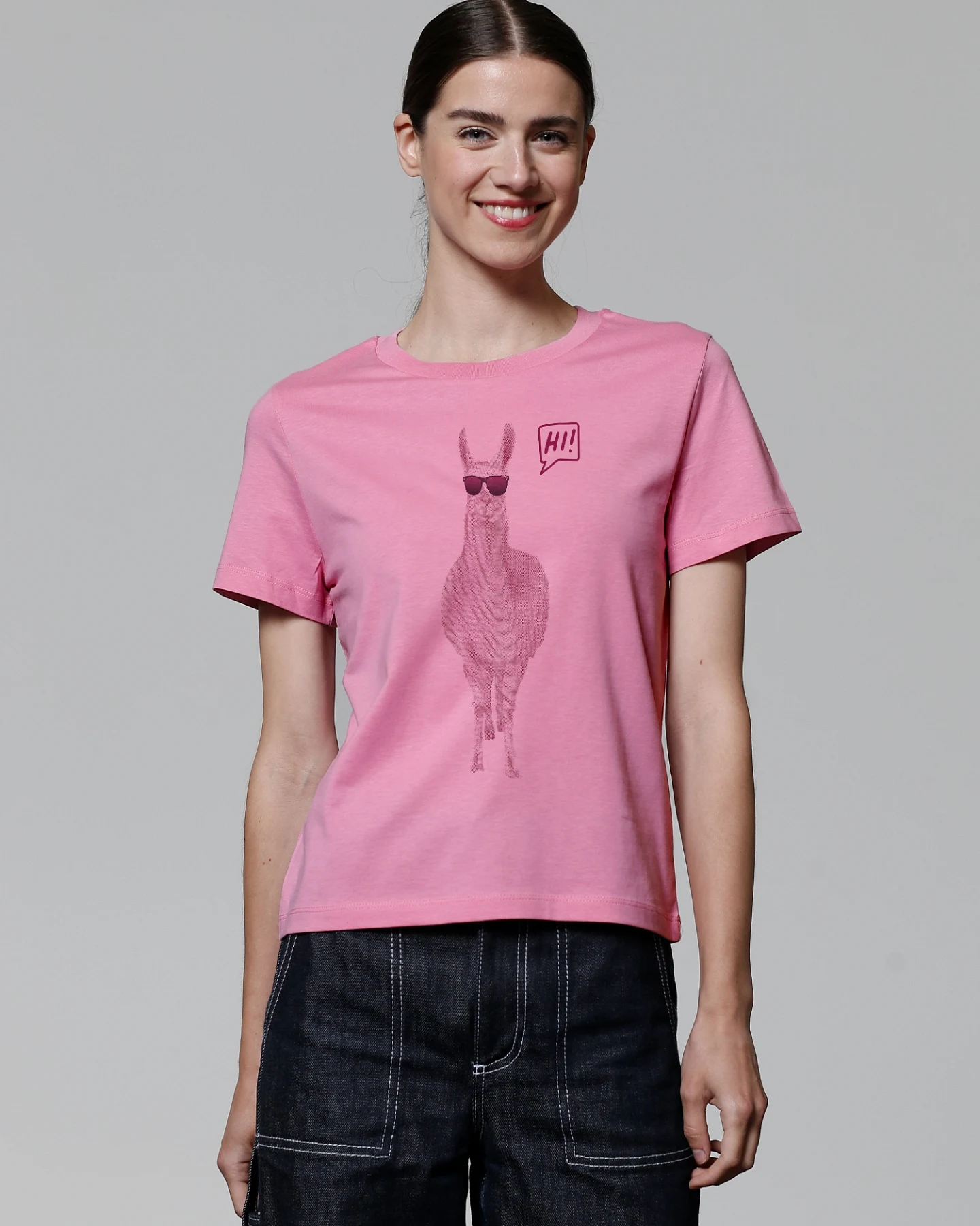 Watapparel T-Shirt Lama sagt Hi – Ansicht 2