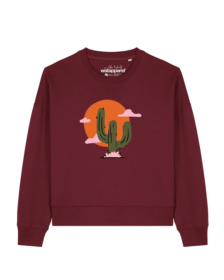 Watapparel Sweatshirt Kaktus im Sonnenuntergang