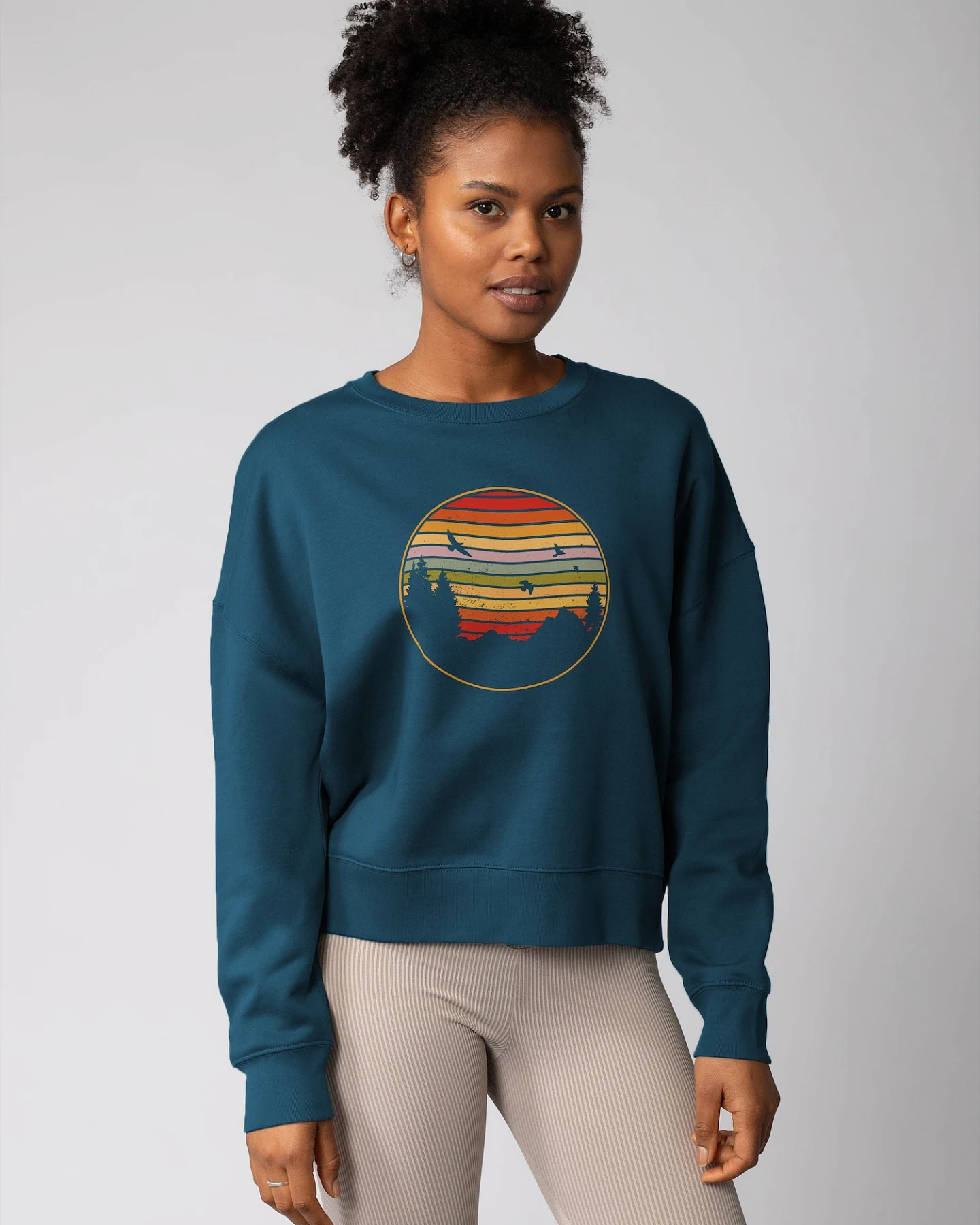 Watapparel Sweatshirt Sunset Berge & Tannen – Ansicht 2