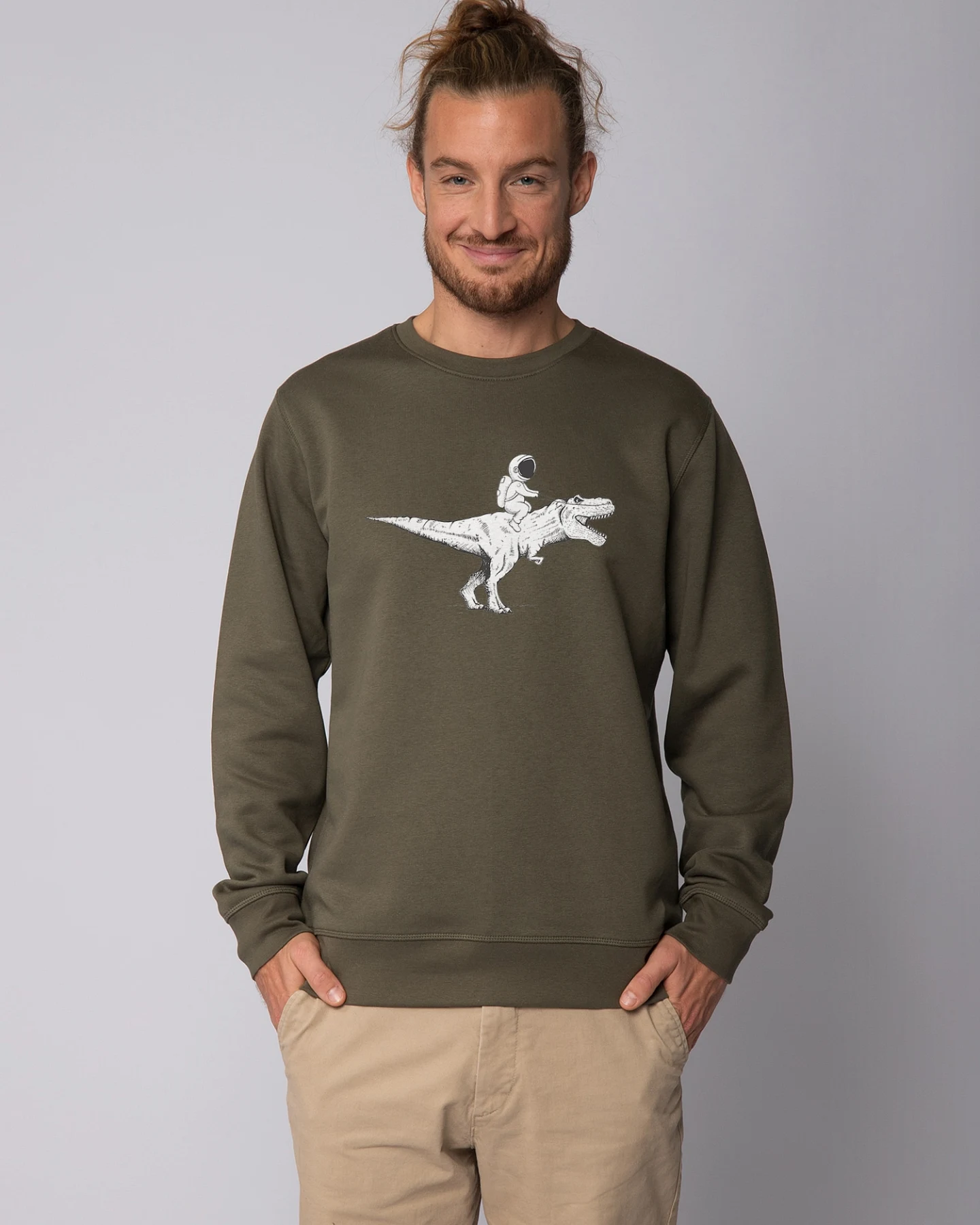 Watapparel Sweatshirt Astronaut on T-Rex – Ansicht 2