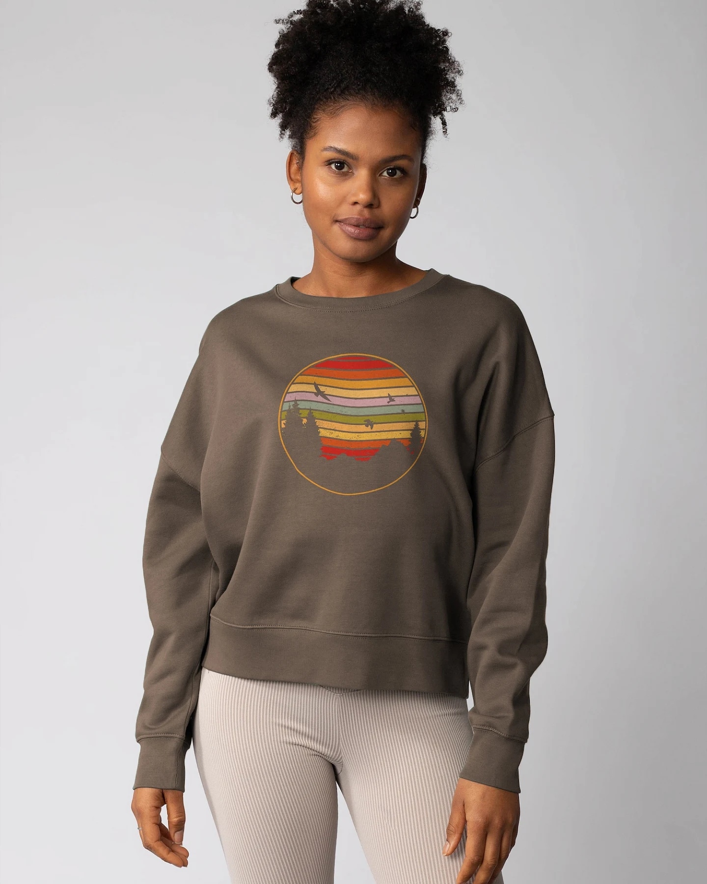Watapparel Sweatshirt Sunset Berge & Tannen – Ansicht 2