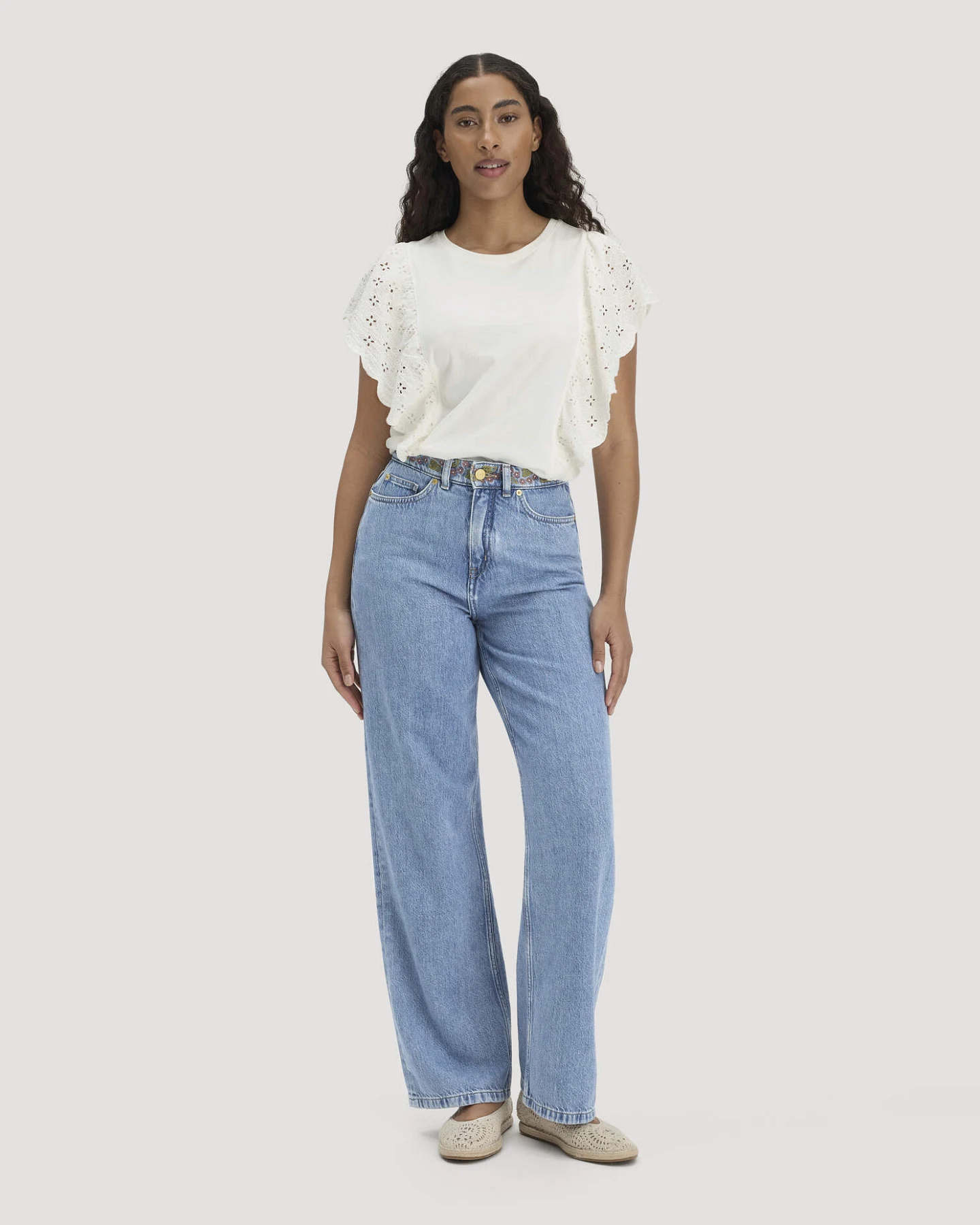 hessnatur Damen Boho T-Shirt Regular aus Bio-Baumwolle - weiß - Größe 34 – Ansicht 2