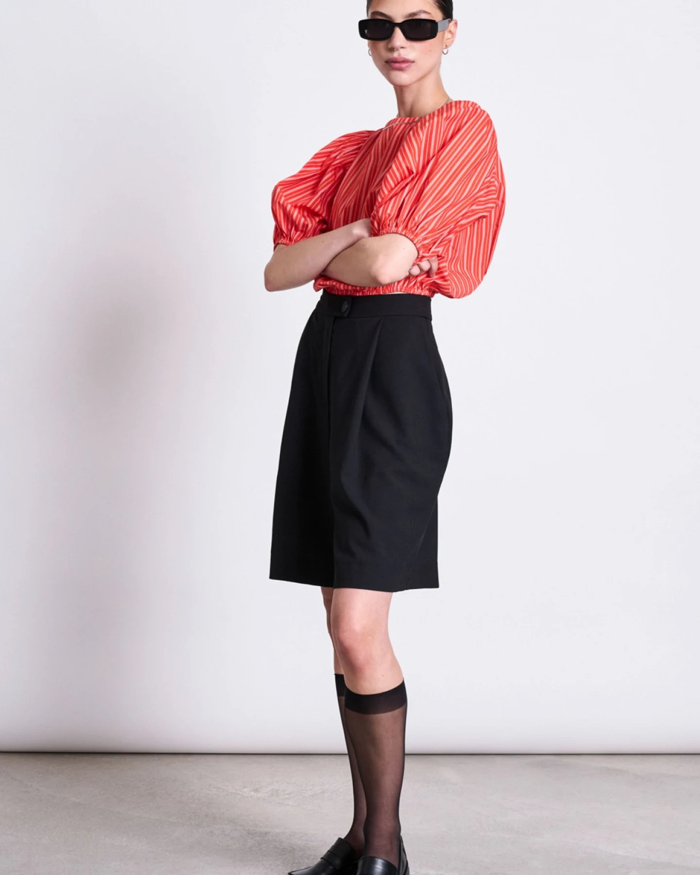 Bluse Laide Striped Rot – Ansicht 2