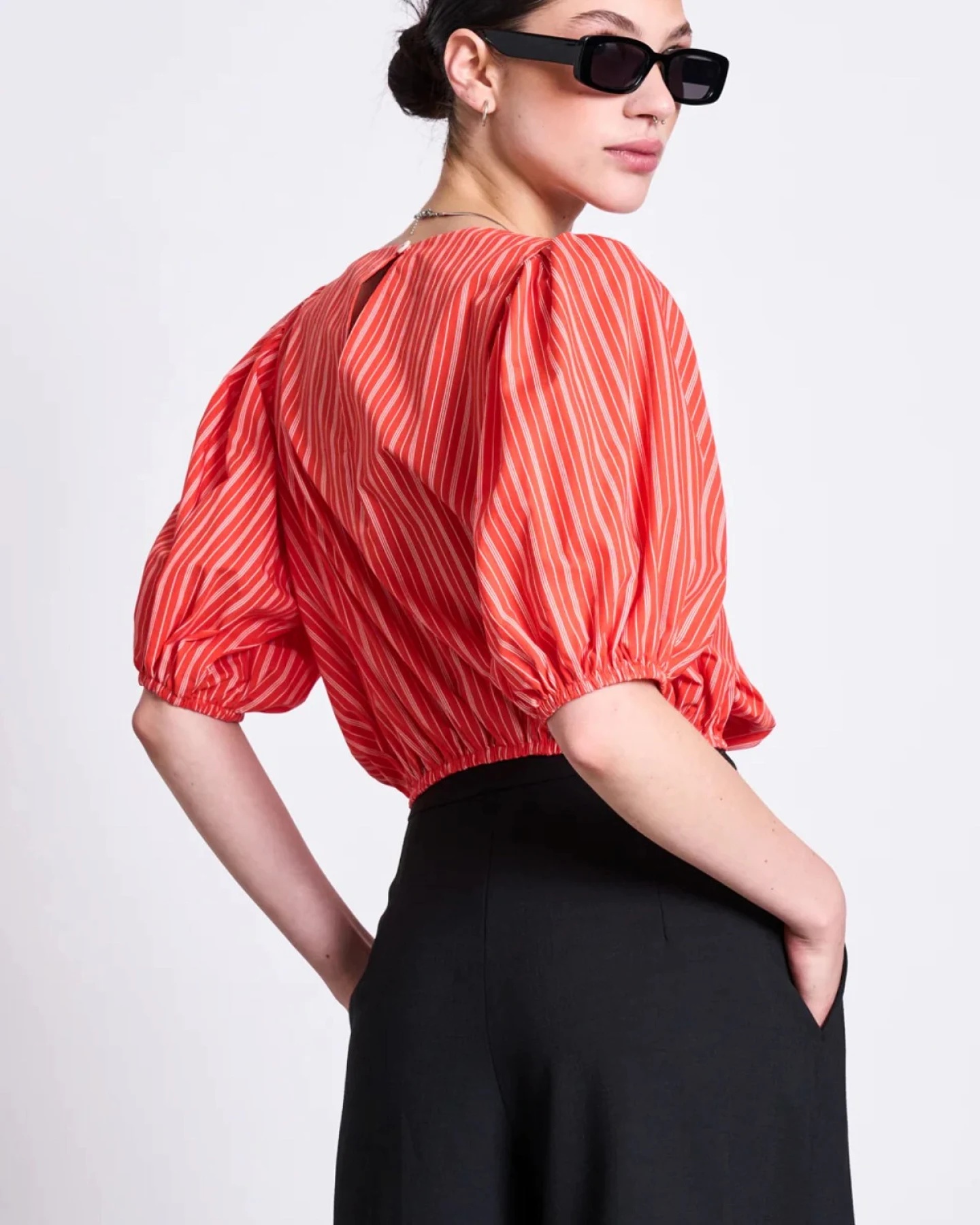 Bluse Laide Striped Rot – Ansicht 3