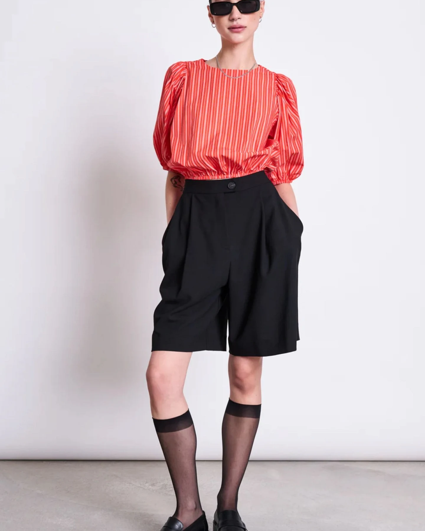 Bluse Laide Striped Rot – Ansicht 4