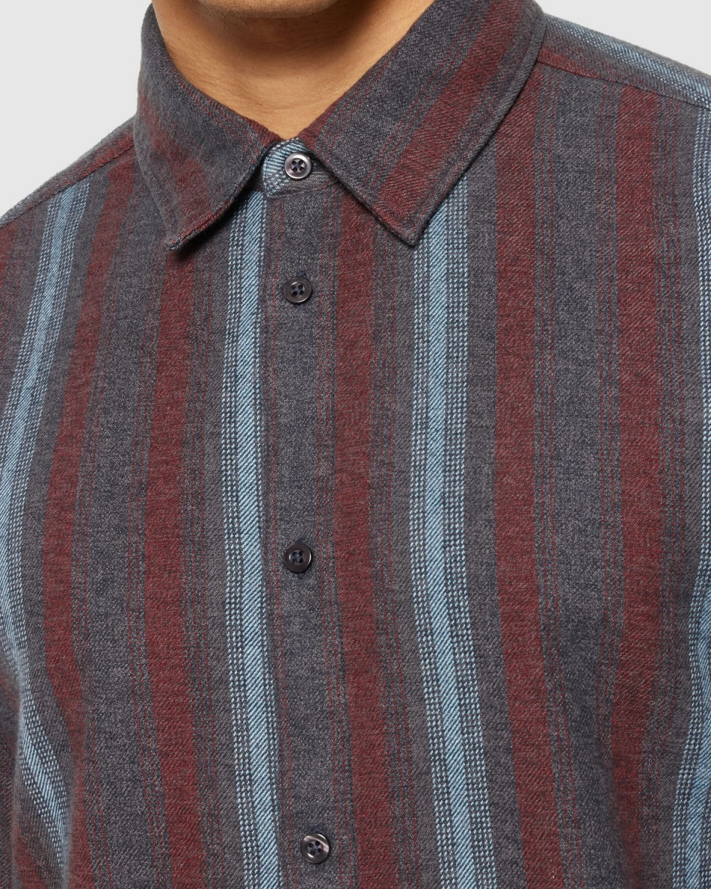 Hemd Loose Striped Flannel Blau – Ansicht 4