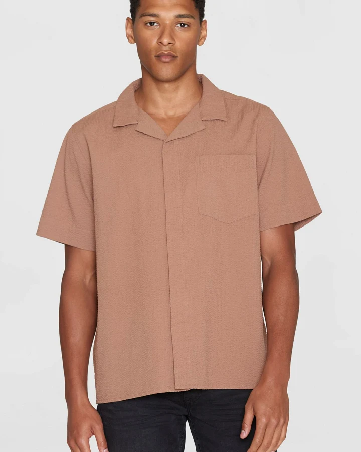 Hemd Seesucker Braun