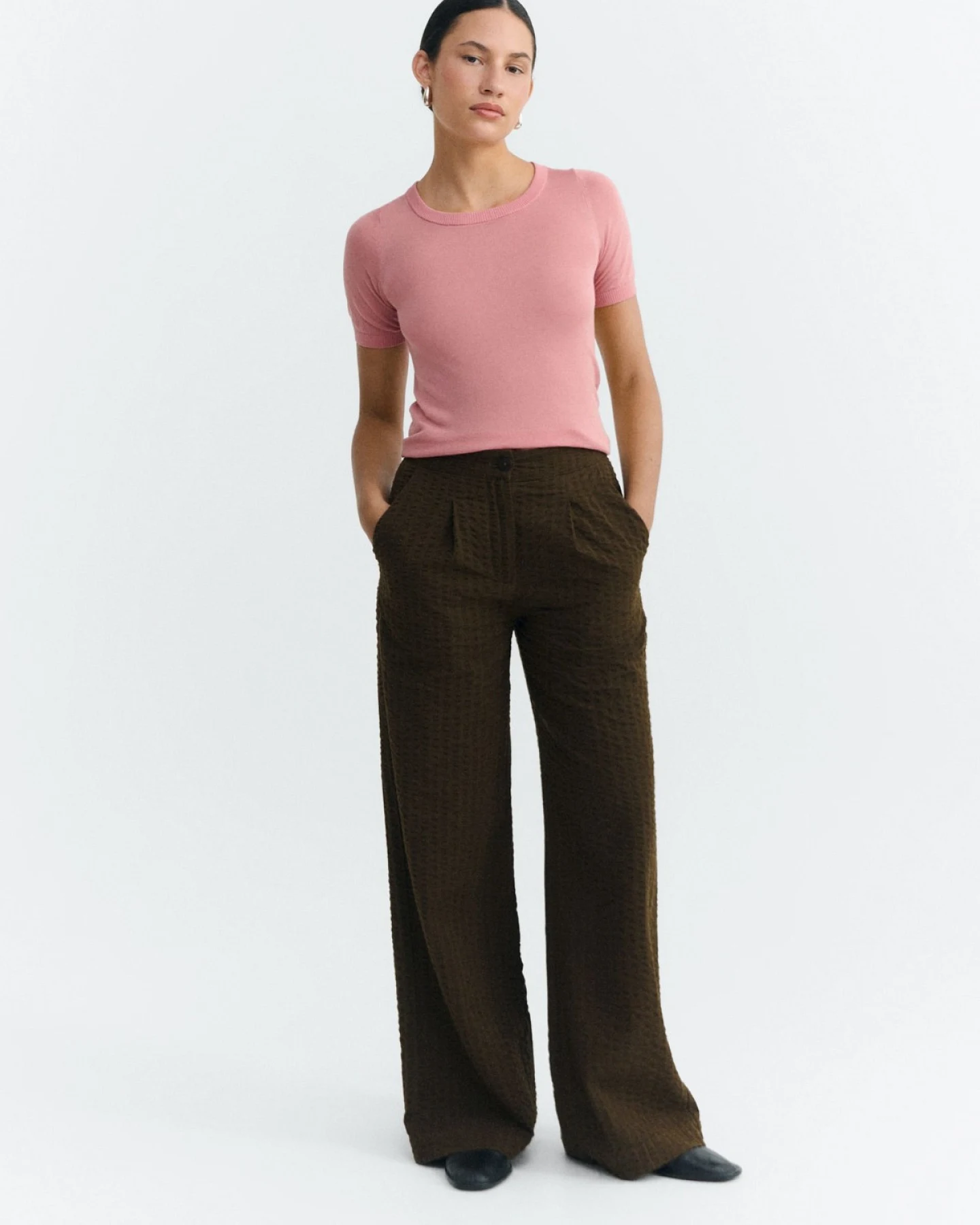 Hose Manolita Seersucker Braun – Ansicht 3