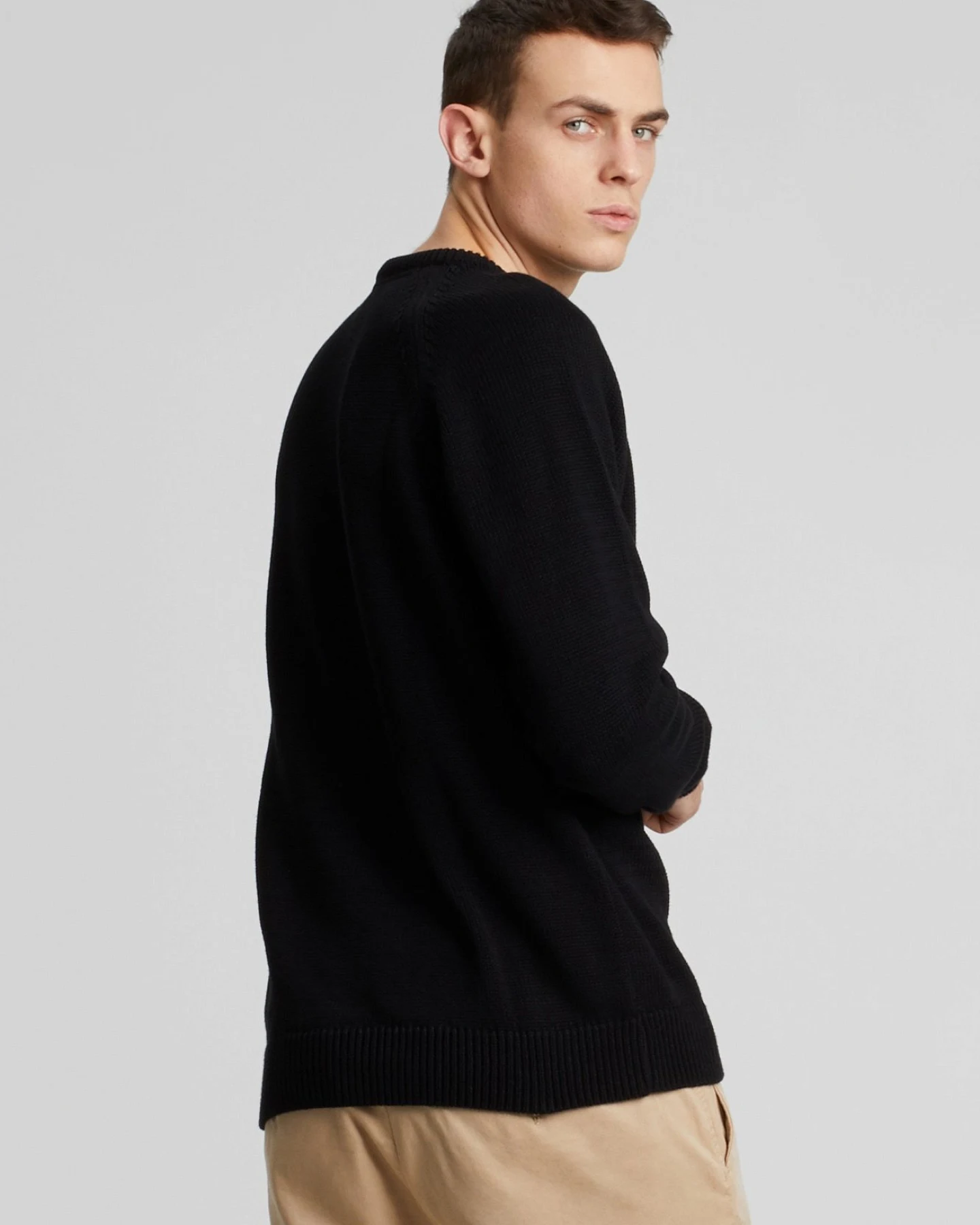 Hafendieb Herren vegan Pullover Smutje Schwarz – Ansicht 2
