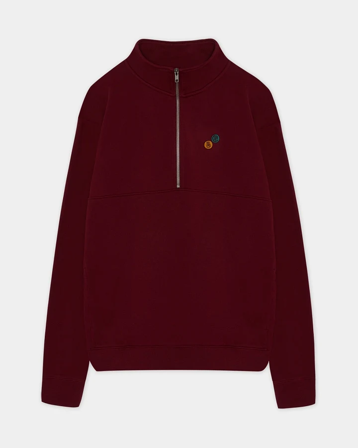 Hafendieb Herren vegan Angelclub Troyer Sweater Dark Burgundy