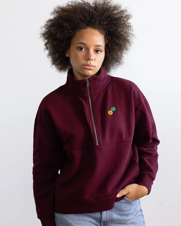 Hafendieb Damen vegan Angelclub Troyer Sweater Dark Burgundy