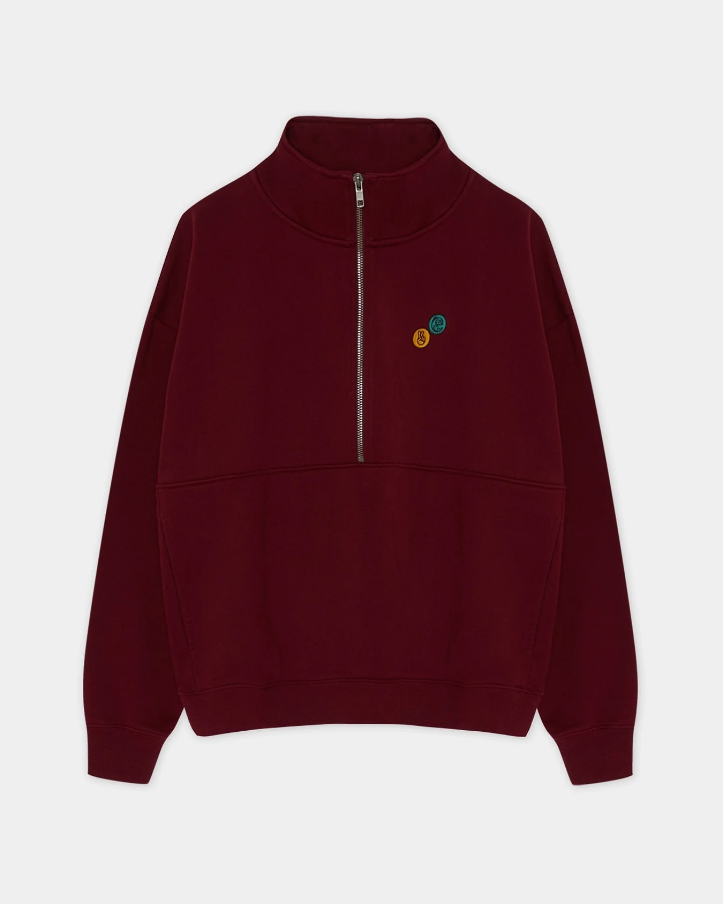 Hafendieb Damen vegan Angelclub Troyer Sweater Dark Burgundy – Ansicht 2