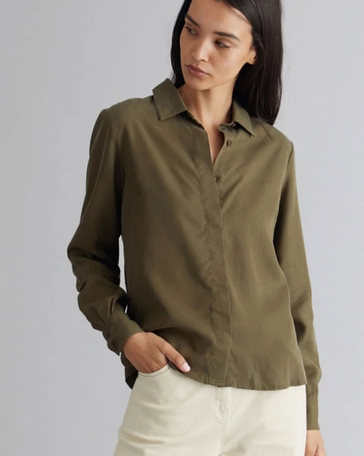 KOMODO Damen vegan Kenji Bluse Khaki