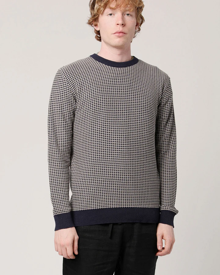 KOMODO Herren vegan Pullover Hasan Bio-Baumwolle Navy