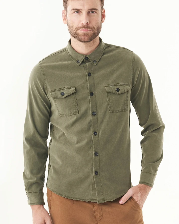 ORGANICATION Herren vegan Shirt Tencel Bio-Baumwolle Oliv