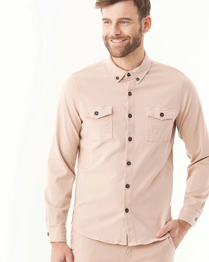 ORGANICATION Herren vegan Hemd Tencel Bio-Baumwolle Beige