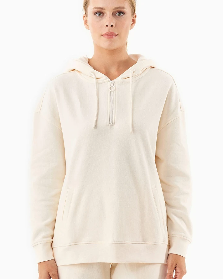 ORGANICATION Damen vegan Sweat-Hoodie Aus Bio-Baumwolle Off-White