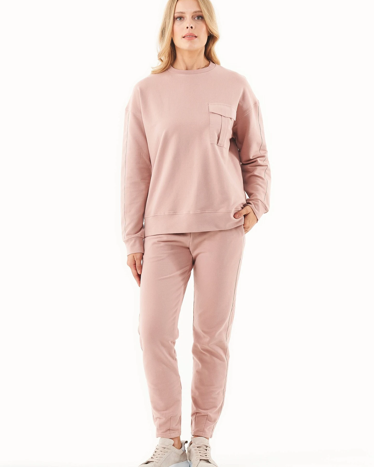 ORGANICATION Damen vegan Jogginghose Bio-Baumwolle Misty Rose – Ansicht 2