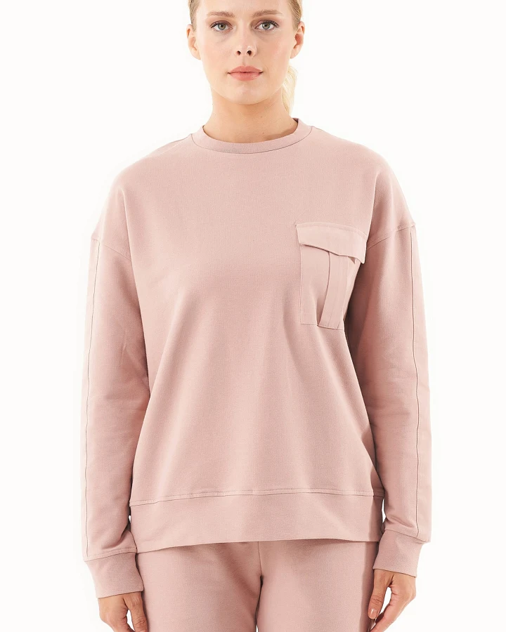 ORGANICATION Damen vegan Sweatshirt Aus Bio-Baumwolle Rosa