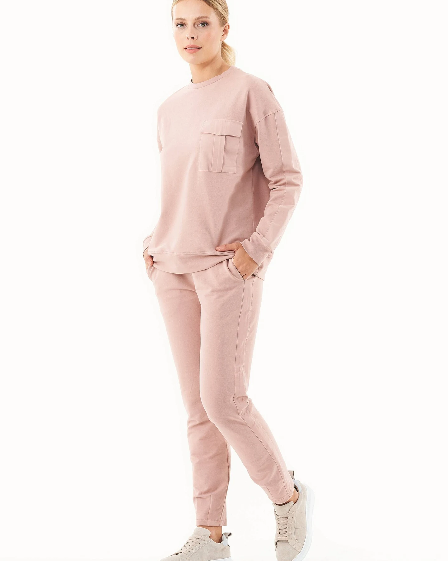 ORGANICATION Damen vegan Sweatshirt Aus Bio-Baumwolle Rosa – Ansicht 2