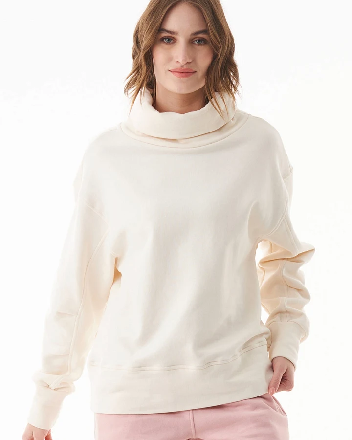 ORGANICATION Damen vegan Pullover Rollkragen Bio-Baumwolle Off-White