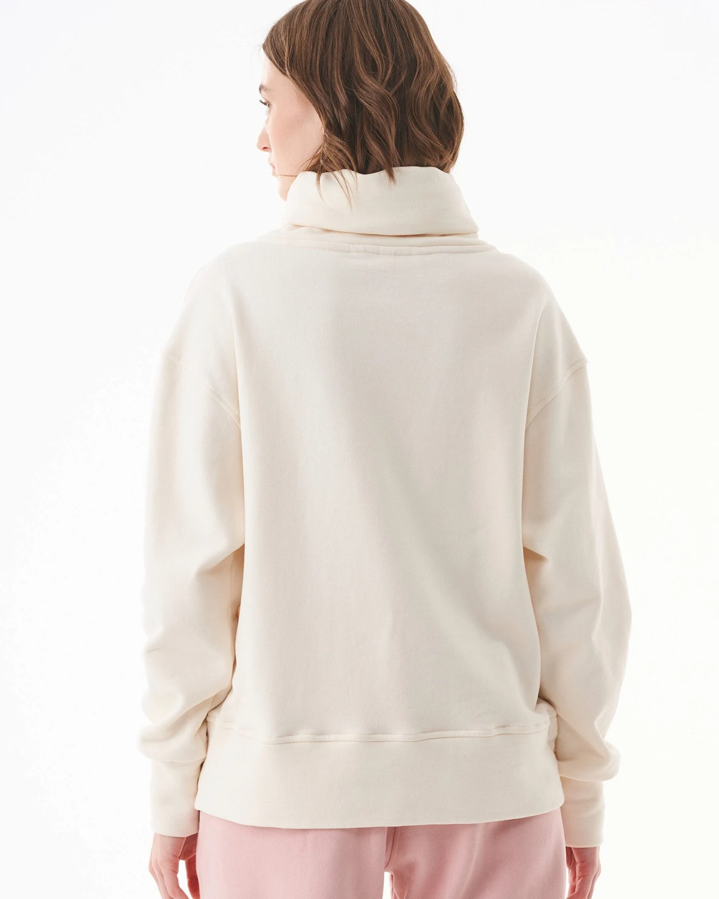 ORGANICATION Damen vegan Pullover Rollkragen Bio-Baumwolle Off-White – Ansicht 2