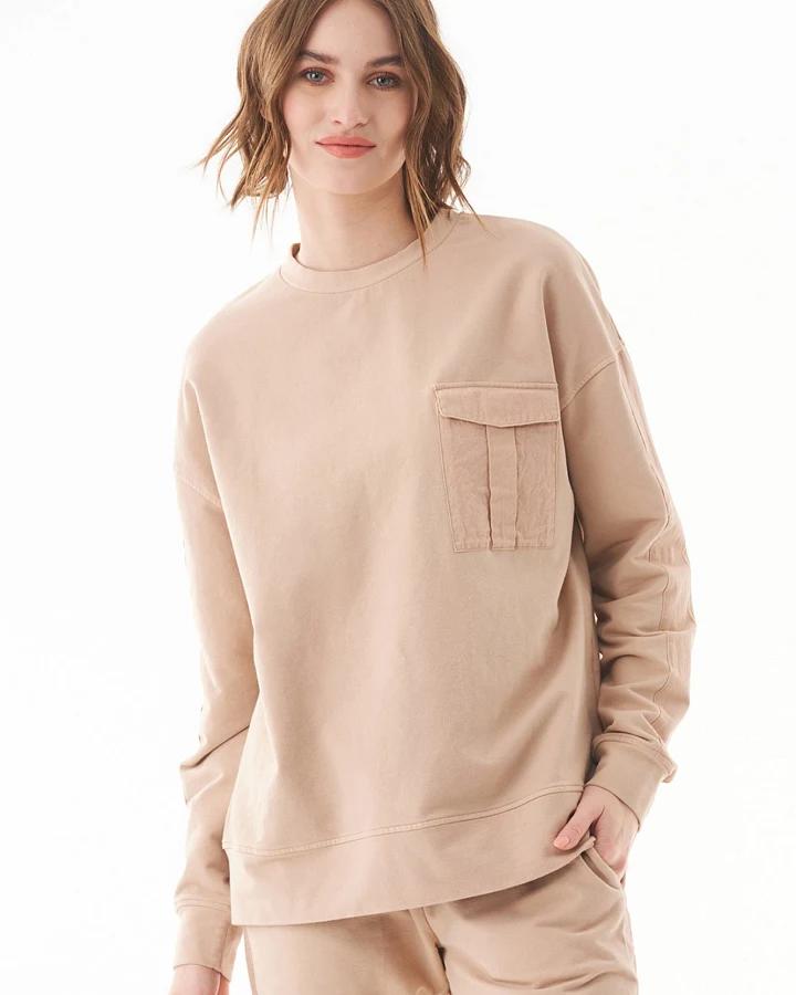 ORGANICATION Damen vegan Sweatshirt Bio-Baumwolle Beige