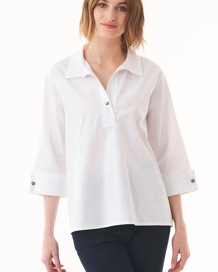 ORGANICATION Damen vegan Bluse Bio-Baumwolle Weiß