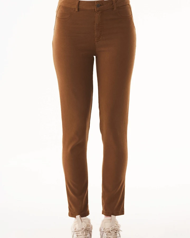 ORGANICATION Damen vegan Hose Tencel Bio-Baumwolle Braun