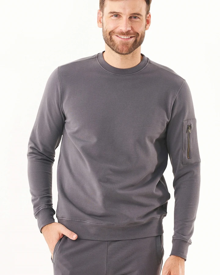 ORGANICATION Herren vegan Sweatshirt Asphalt