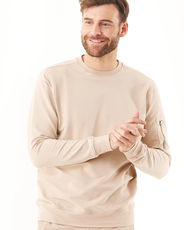 ORGANICATION Herren vegan Sweatshirt Beige