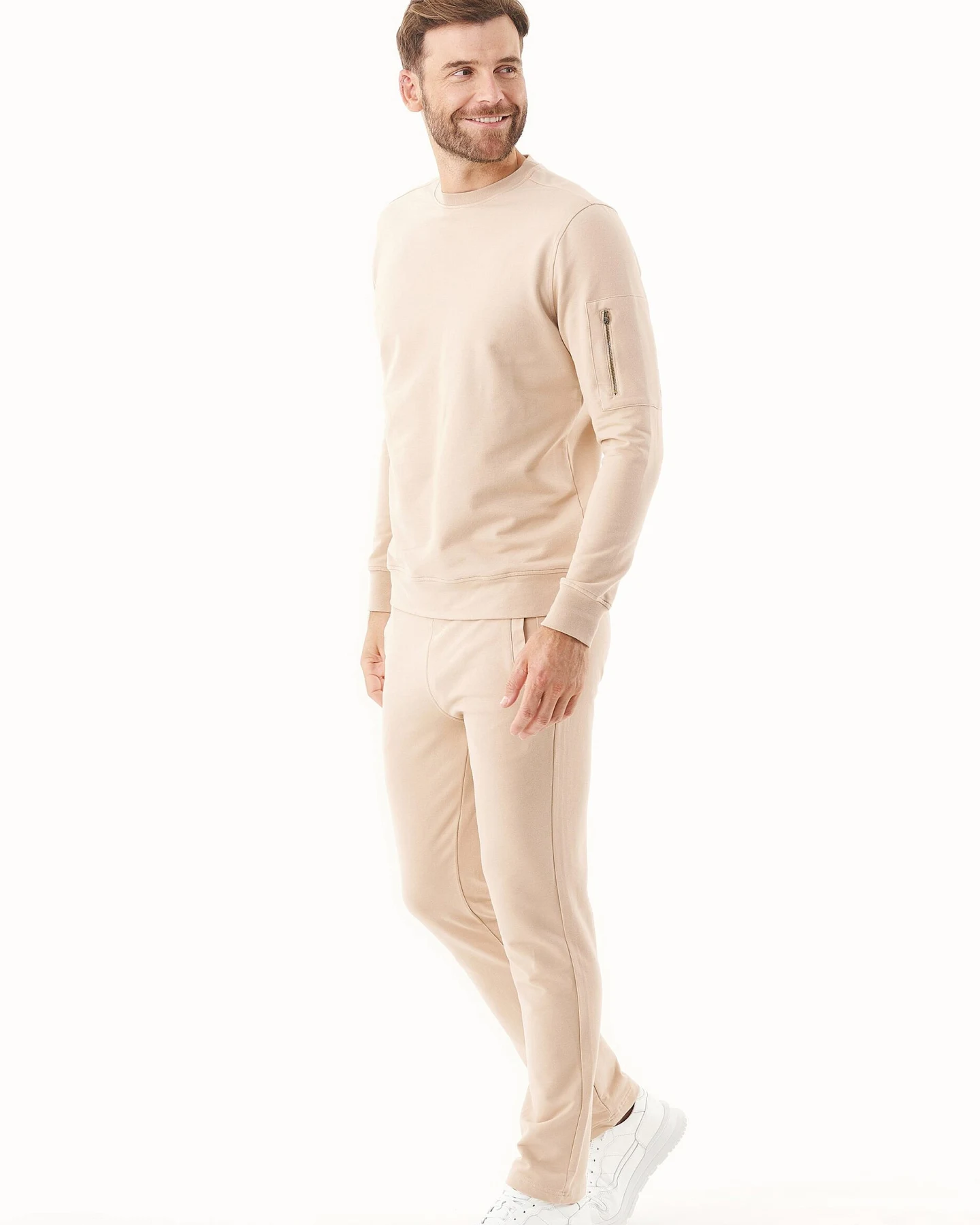 ORGANICATION Herren vegan Bio Sweatpants Beige – Ansicht 2