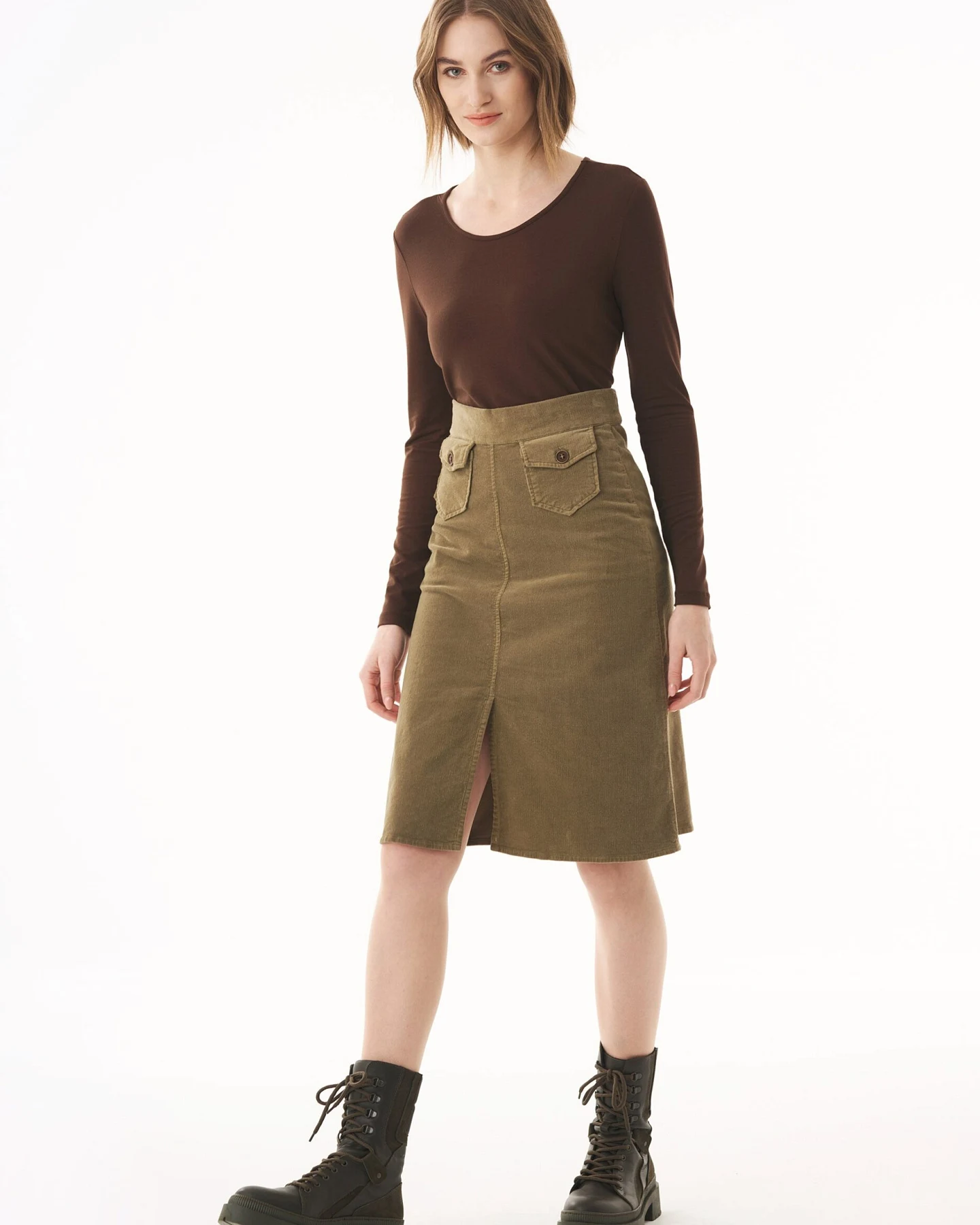 ORGANICATION Damen vegan Rock Bio Cord Olive Oil – Ansicht 2
