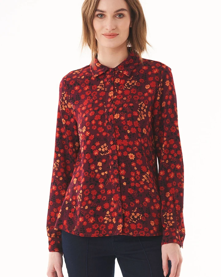 ORGANICATION Damen vegan Bluse Rot