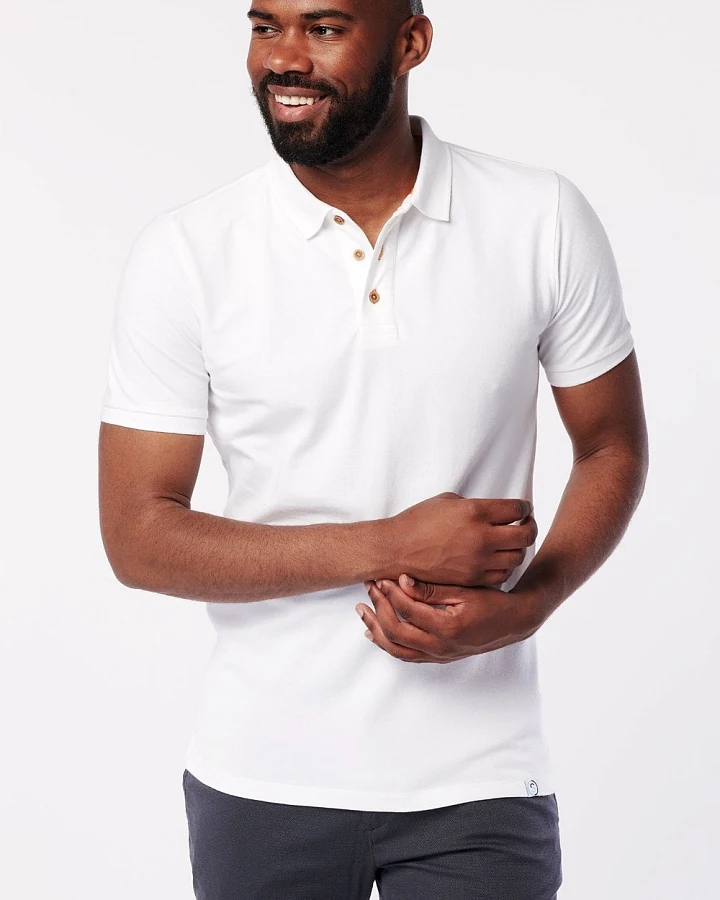 SKOT Herren vegan Polo Real White