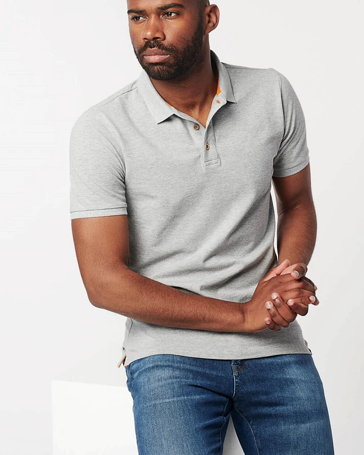SKOT Herren vegan Polo Grey Melange