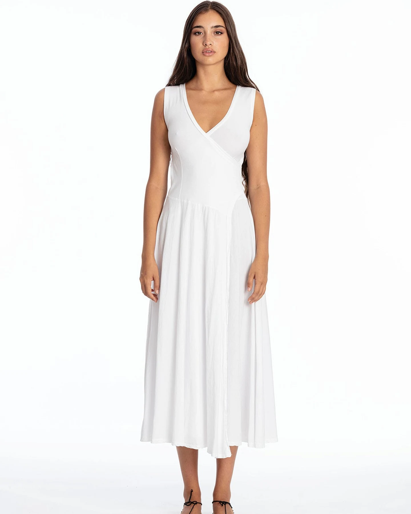 RAVENS VIEW IBIZA Damen vegan Kleid Ärmellos Veronika Weiß – Ansicht 2