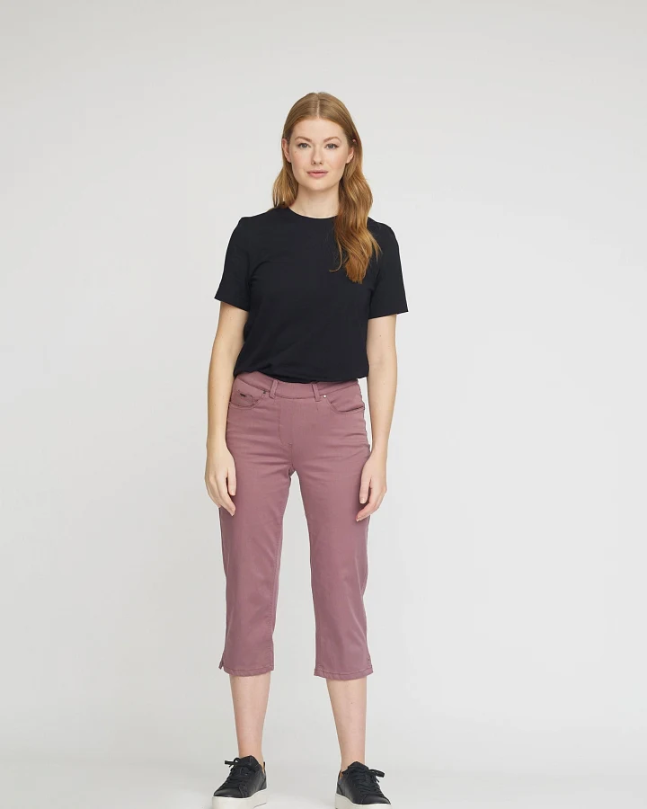 LAURIE Damen vegan Hose Hannah Regular Capri Ml Faded Grape