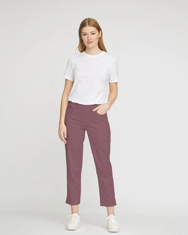 LAURIE Damen vegan Hose Hannah Regular Crop Faded Grape