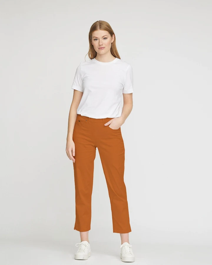 LAURIE Damen vegan Hose Hannah Regular Crop Dark Apricot Orange