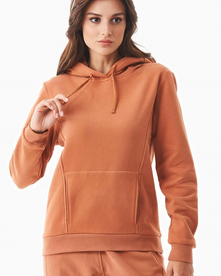 ORGANICATION Damen vegan Sweathoodie Soft Touch Biologisch Baumwolle Orange