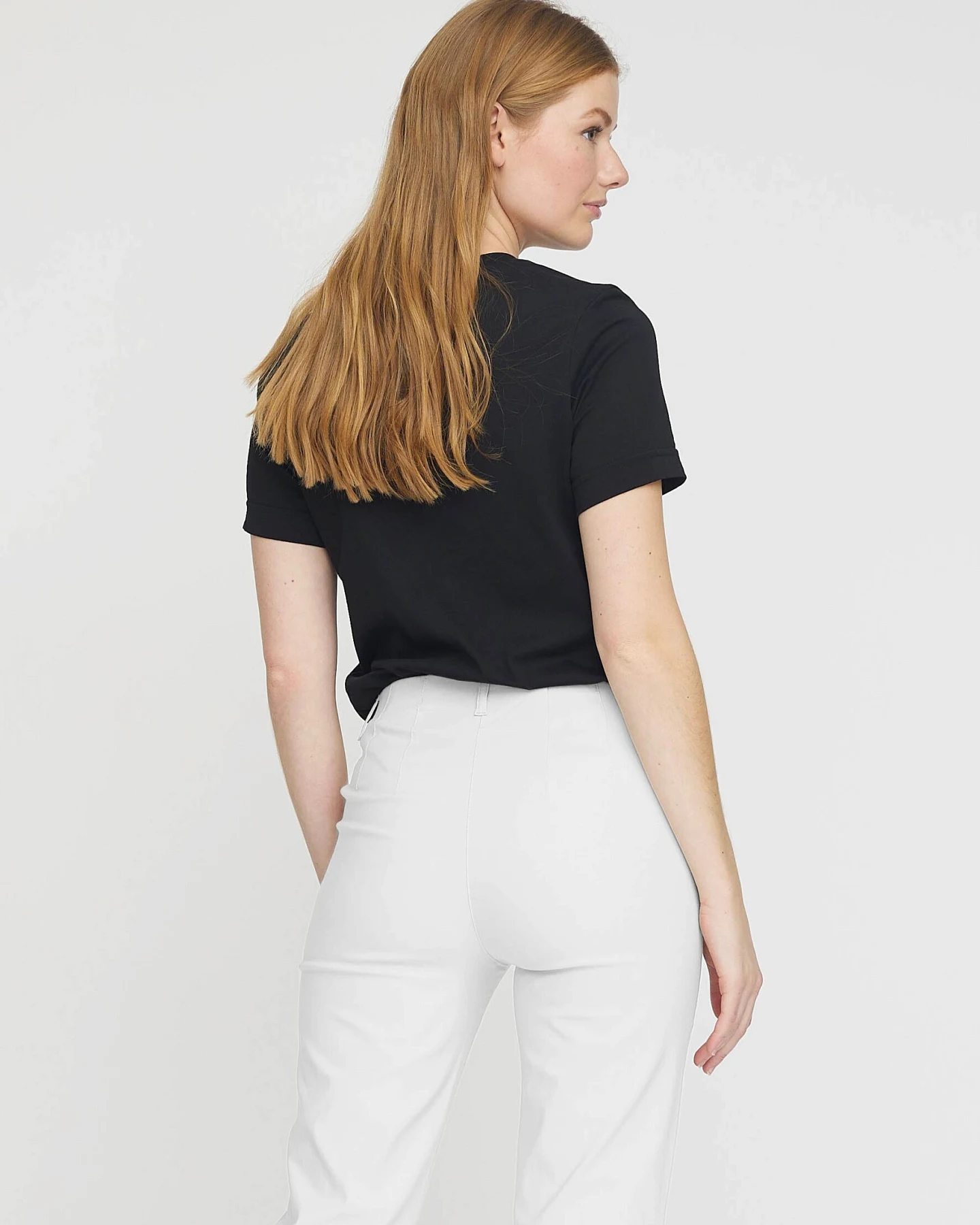 LAURIE Damen vegan Hose Anabelle Regular Capri Medium Length Weiß – Ansicht 2