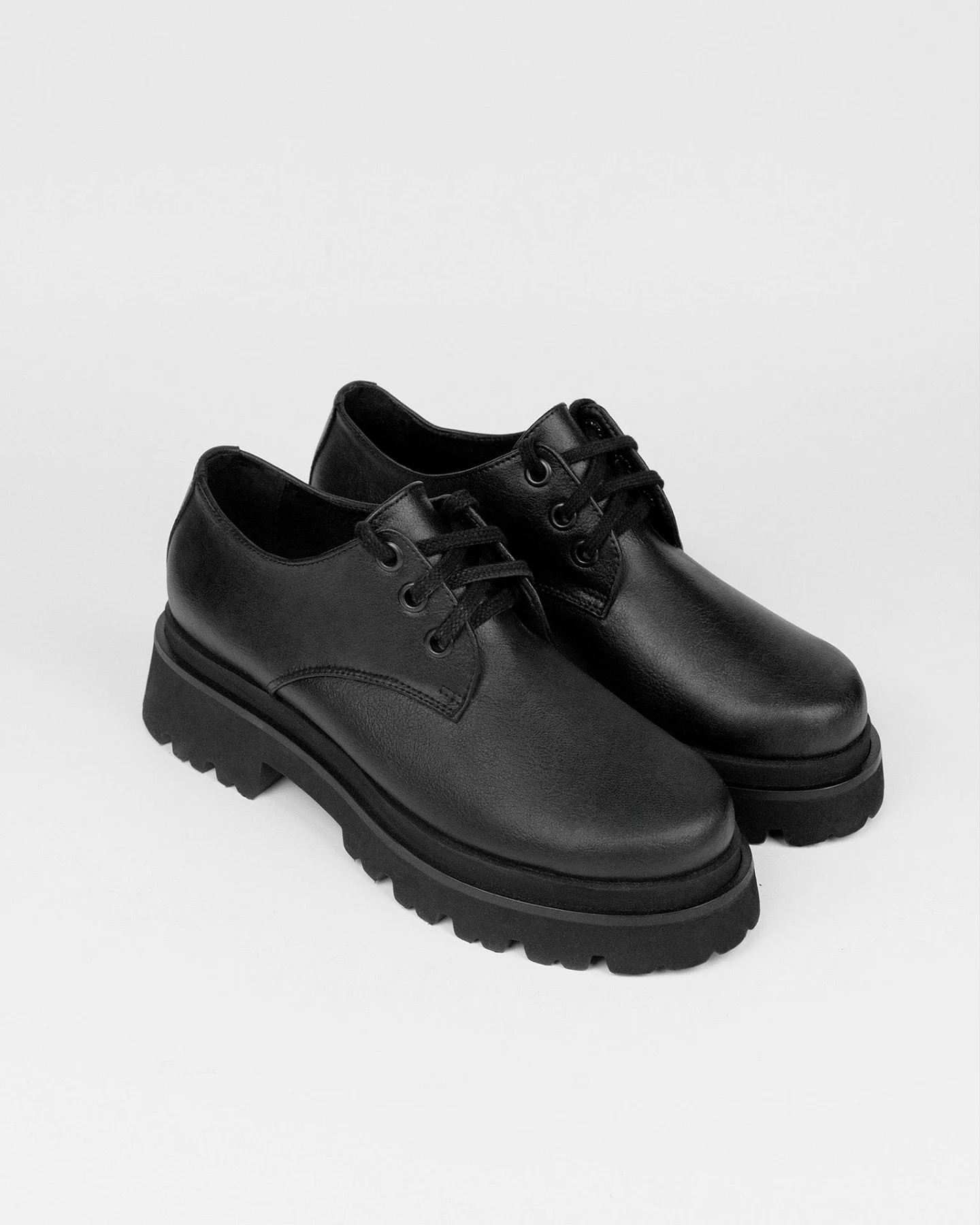 BOHEMA Damen vegan Chunky Derbs No.2 Schwarz – Ansicht 2