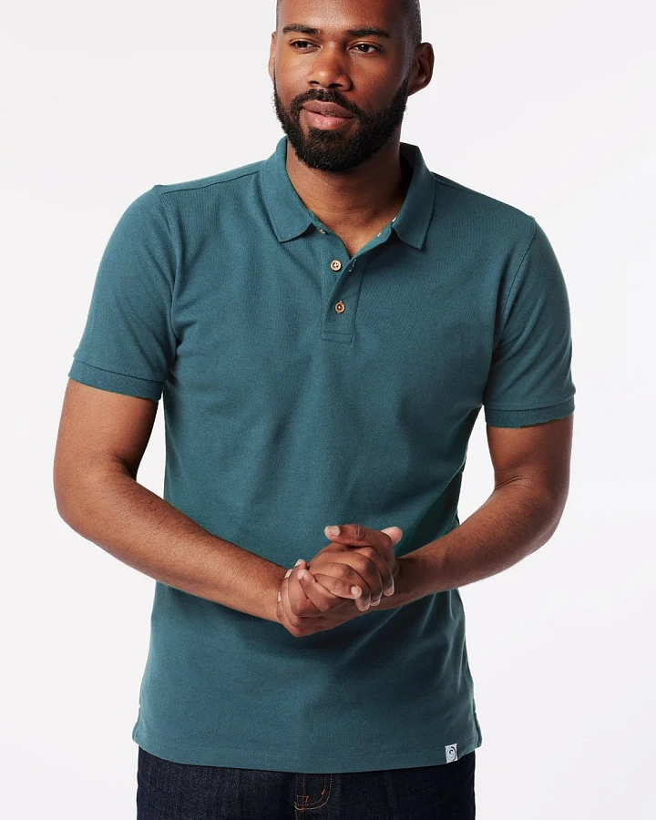 SKOT Herren vegan Polo Himmelblau