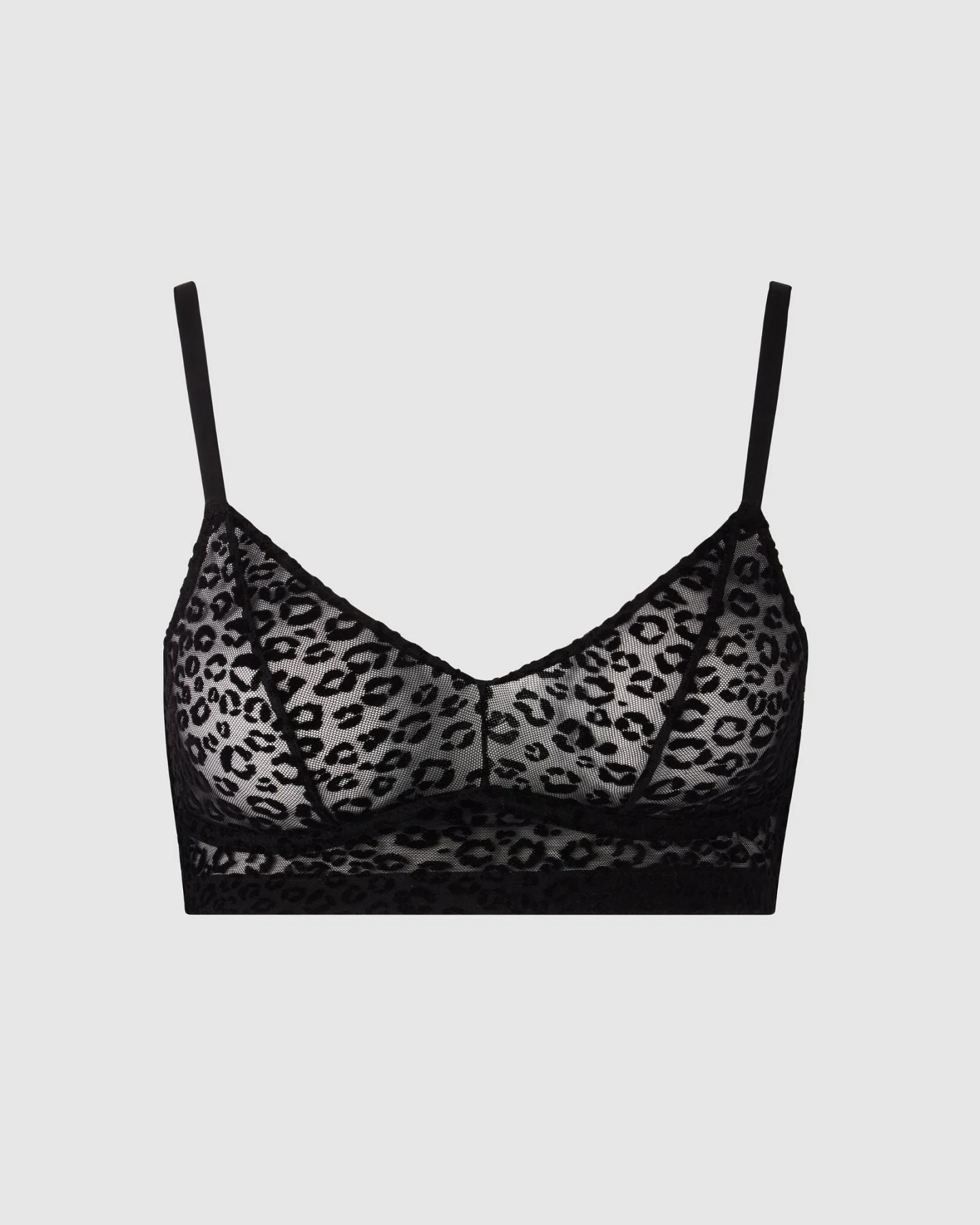 Understatement Damen vegan Mesh Balconette Schwarz Leopard Schwarz Leopard – Ansicht 2