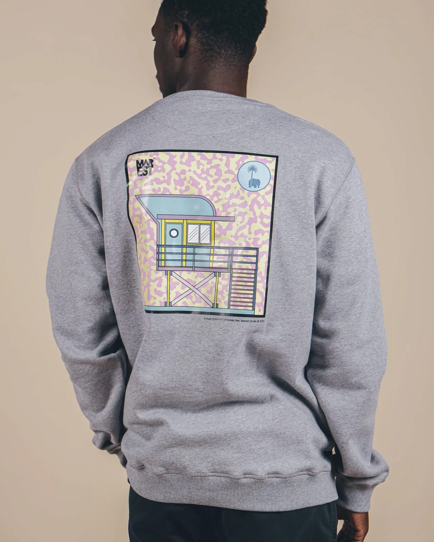 Trendsplant Herren vegan Pullover Art Hut Antonyo Marest X Trendsplant Sport Grau – Ansicht 2